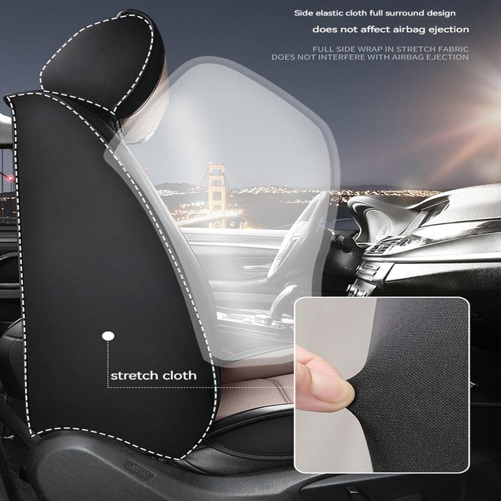 FIENZA Universal Autositzbezug Komplettset Wasserdicht Atmungsaktiv Premium Nappaleder Sitzbezüge,Si