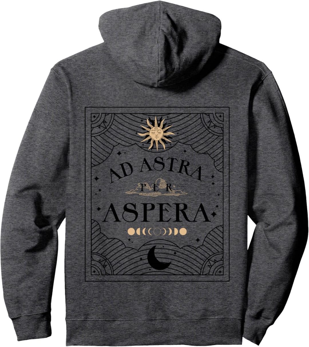Dark Academia Aesthetic Ad Astra Tarot Himmlische Sonne & Mond Pullover Hoodie