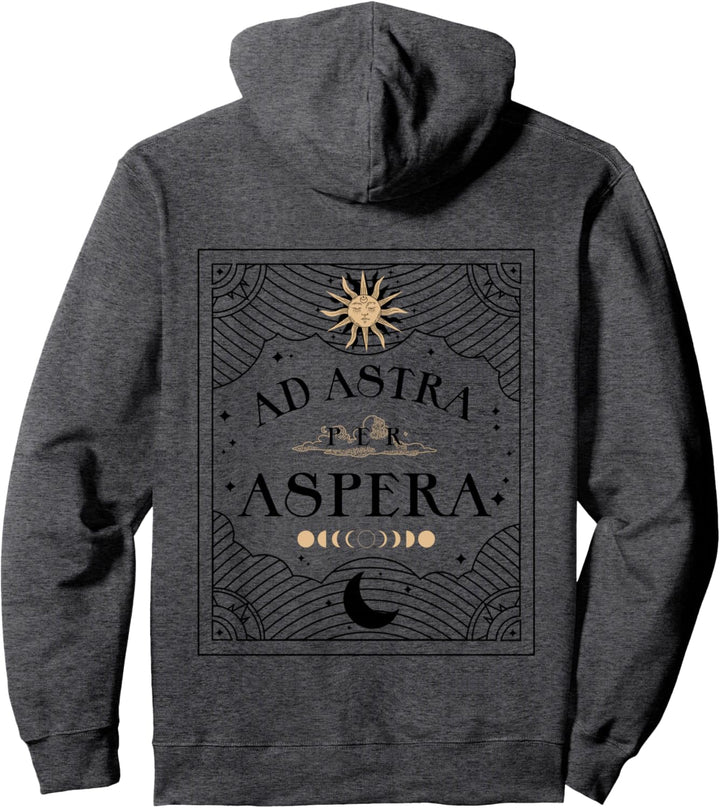 Dark Academia Aesthetic Ad Astra Tarot Himmlische Sonne & Mond Pullover Hoodie
