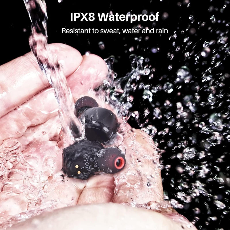 TOZO T6 Bluetooth Kopfhörer Kabellos In Ear Kopfhörer Touch Control mit Kabellosem Ladecase, IPX8 Wa