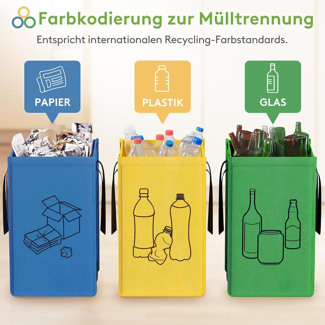 Lifewit Mülltrennsystem mit Deckel für Küche, Altpapier sammelbehälter und Pfandflaschen sammelbehäl