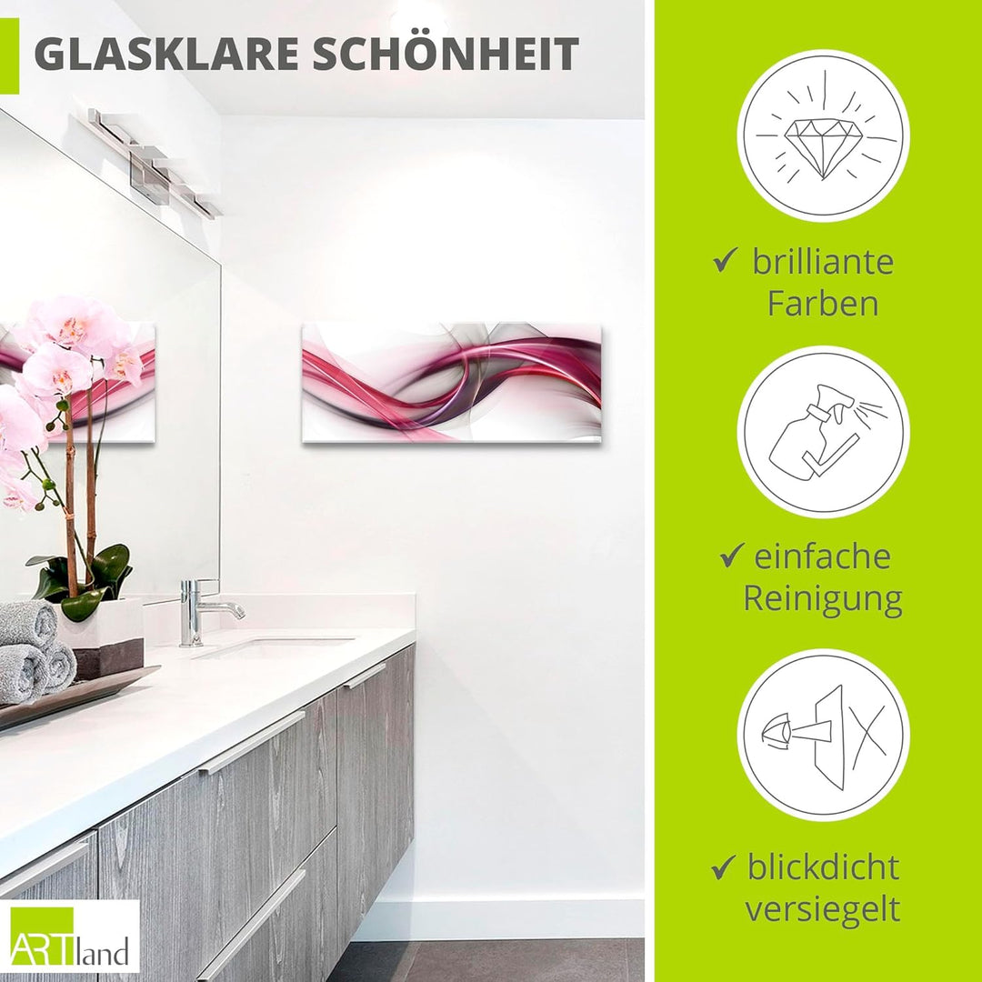 ARTland Qualitätsbilder I Glasbilder Deko Glas Bilder 80 x 60 cm Abstrakte Motive Muster Streifen Di