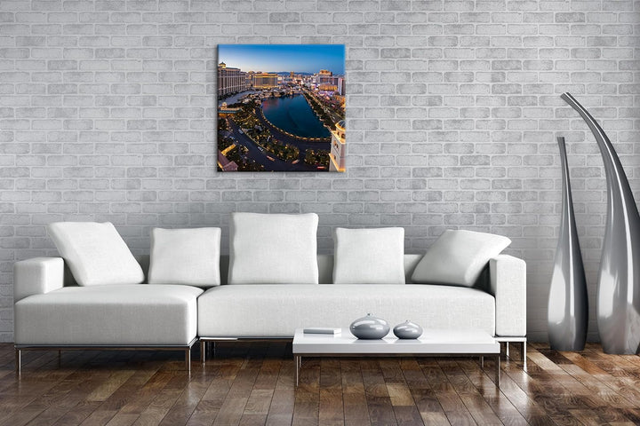deyoli Las Vegas Skyline Format: 60x60 cm als Leinwandbild, Motiv fertig gerahmt auf Echtholzrahmen,