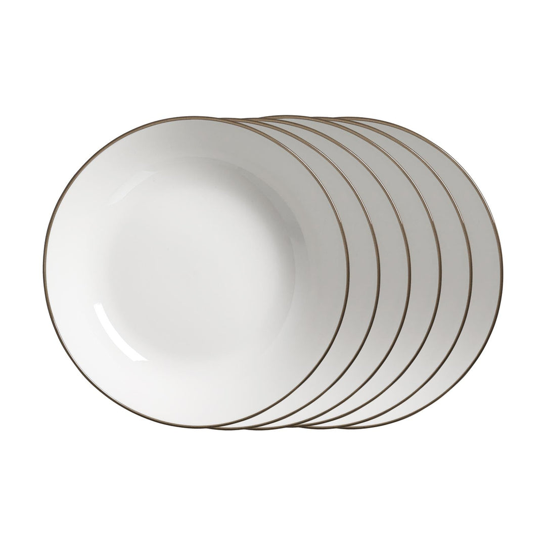 Ritzenhoff &amp; Breker Adela Suppenteller 20 cm, 6er Set, Tiefe Essteller mit schmalem Farbrand, Spülma