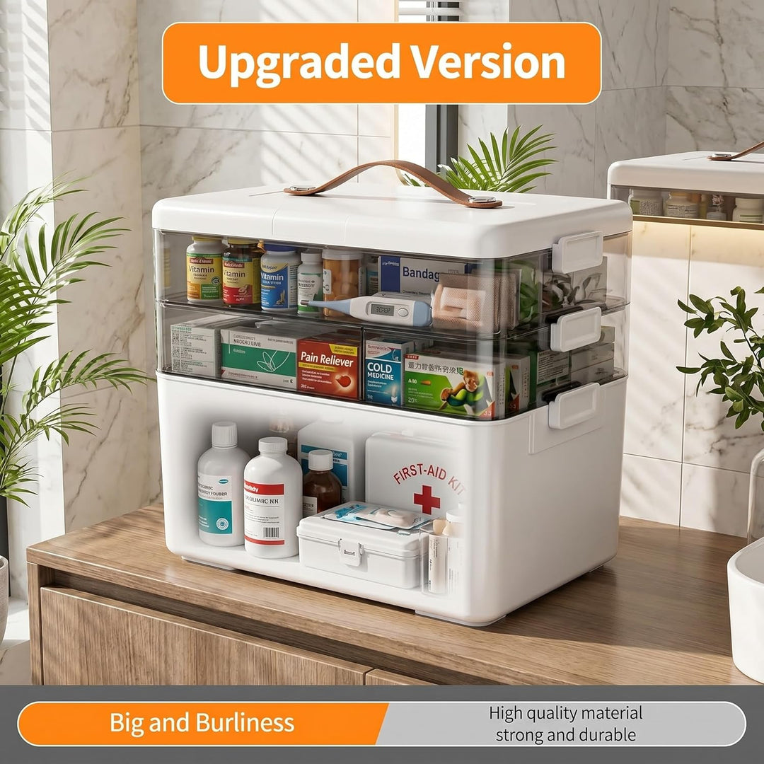 SOONHUA Regal Medikamenten Aufbewahrung, 3-stufiger medikamenten organizer, Aufbewahrungsboxen mit D