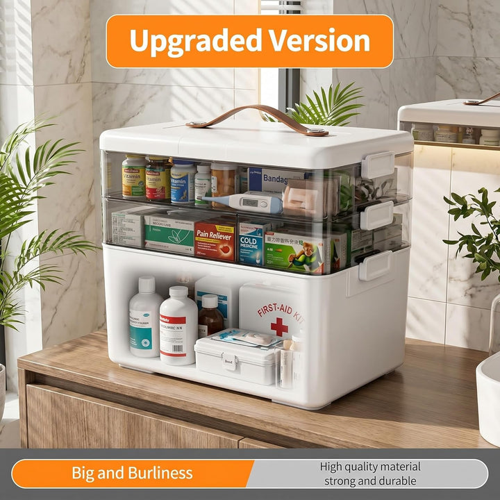SOONHUA Regal Medikamenten Aufbewahrung, 3-stufiger medikamenten organizer, Aufbewahrungsboxen mit D
