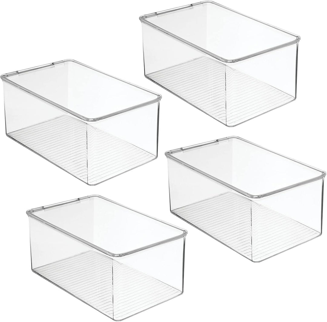 mDesign Aufbewahrungsboxen für Schuhe - 4er-Set - Schuhaufbewahrung mit Deckel - Schukasten stapelba
