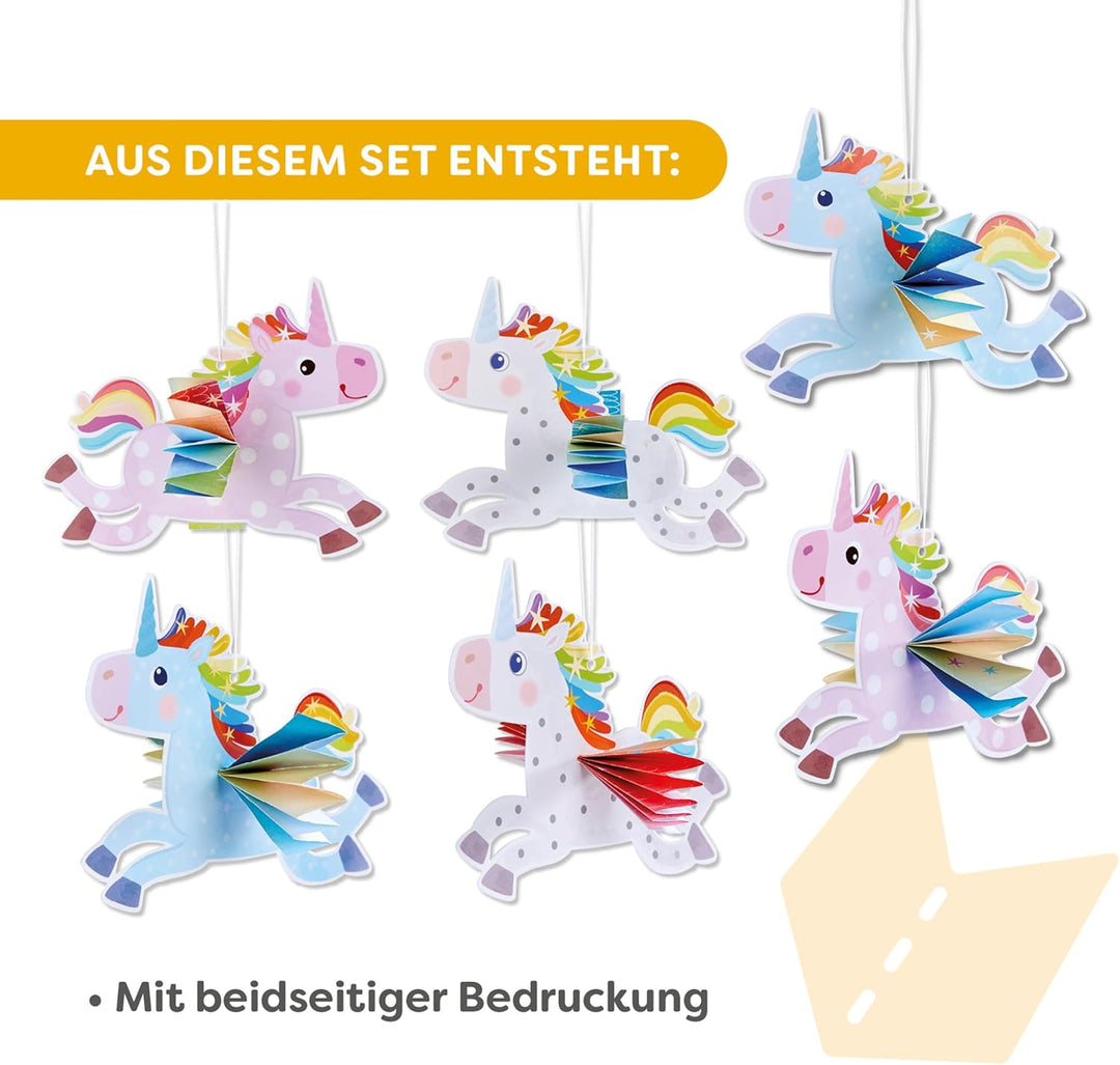 HABA Sachenmacher Bastelset Einhörner im 2er Bundle – Erstes Schneiden & Falten für Kinder ab 3 Jahr