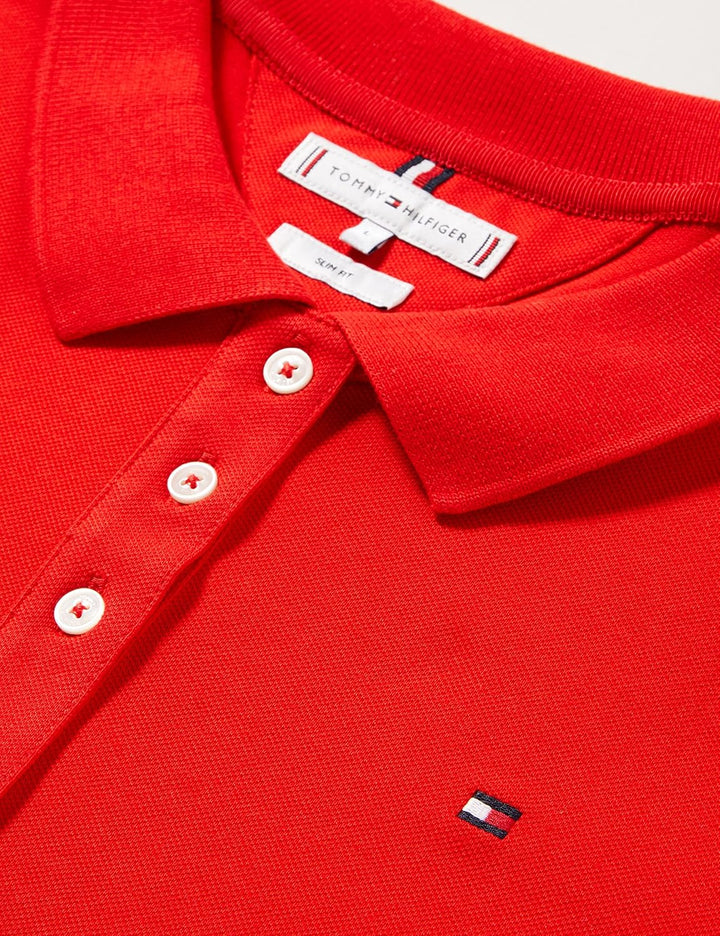 Tommy Hilfiger Damen Poloshirt Kurzarm Slim Fit S Fireworks, S Fireworks