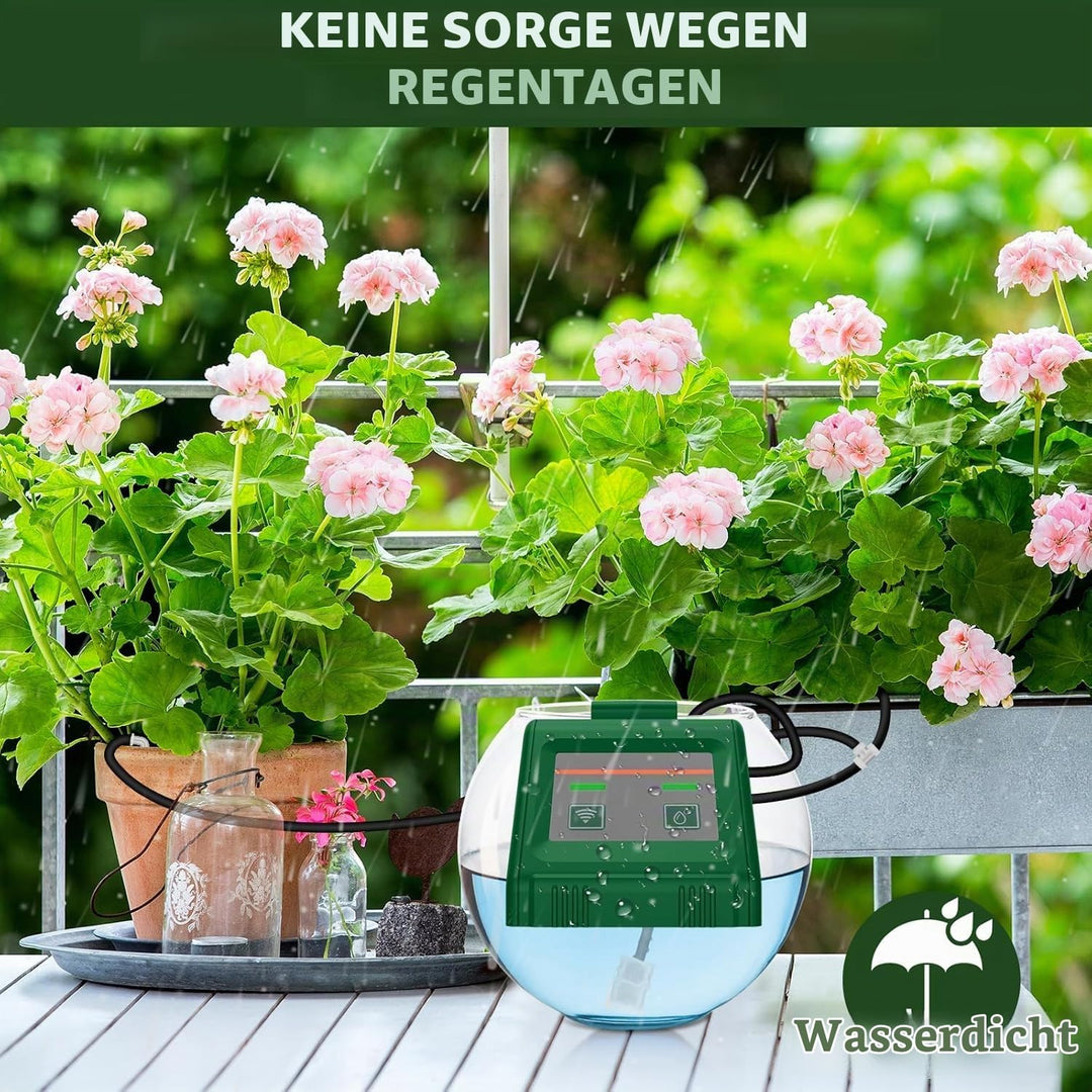 WiFi Automatisches Bewässerungssystem, APP-Fernbedienung, Einstellbare Wassermenge, Tropfbewässerung