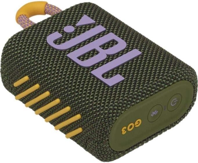 JBL GO 3 kleine Bluetooth Box in Grün – Wasserfester, tragbarer Lautsprecher für unterwegs – Bis zu