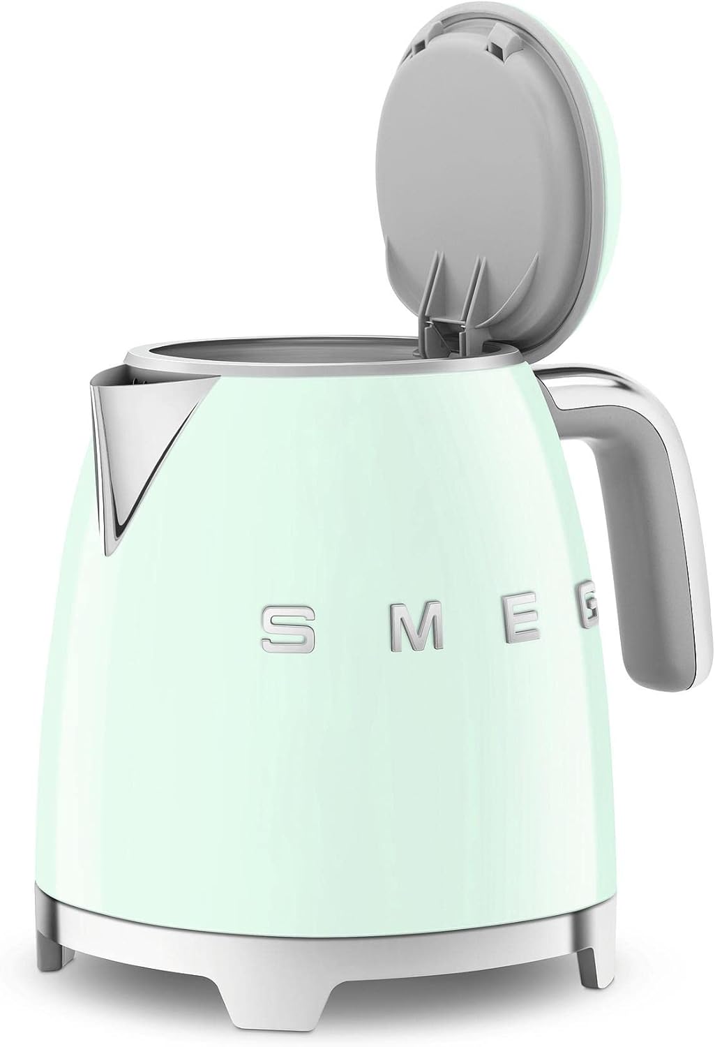Smeg, Kleiner elektrischer Wasserkocher KLF05PGEU 0,8 L, Edelstahlfilter, Sicherheitsautomatik, Wass