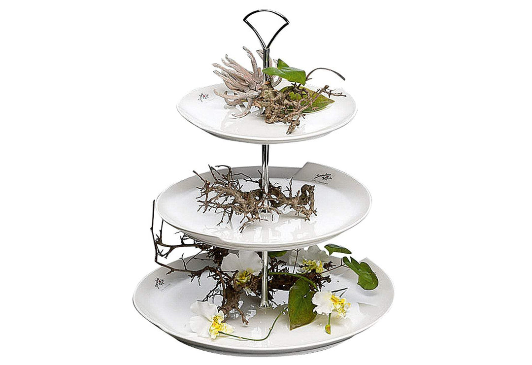 Sandra Rich Etagere, Edelstahl, weiss, 20 x 10 x 10 cm