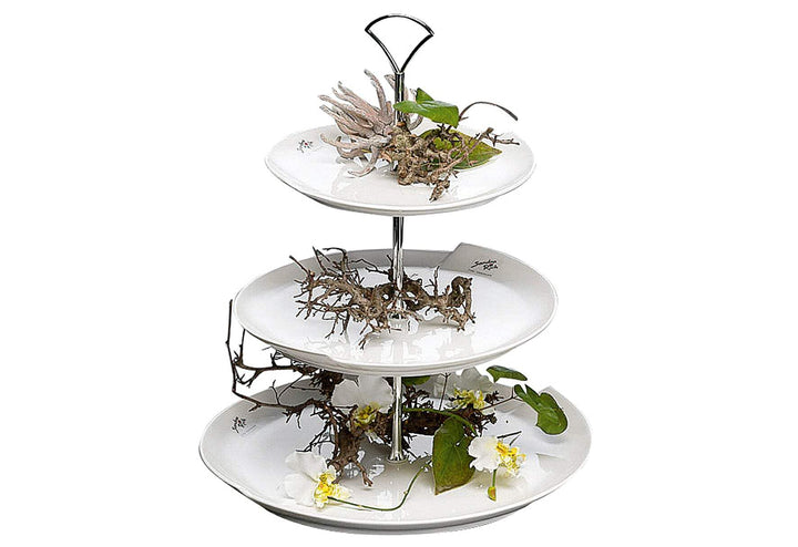 Sandra Rich Etagere, Edelstahl, weiss, 20 x 10 x 10 cm