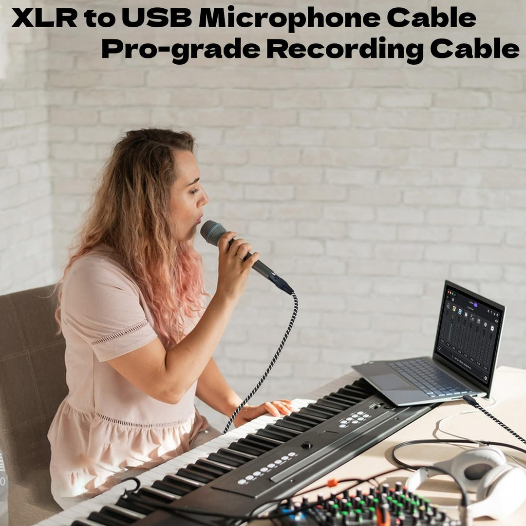 USB-Mikrofonkabel 3m,XLR-auf-USB-Kabel,USB-Stecker auf XLR-Buchse,Mikrofon-Verbindungskabel-Adapter