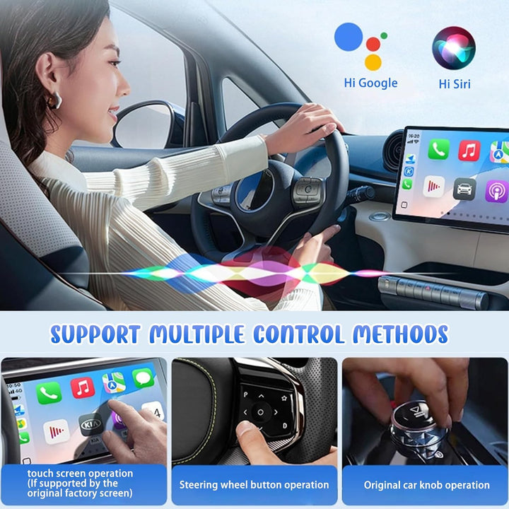 CarPlay Wireless Adapter, 2 in 1 Wireless CarPlay Adapter kabelgebunden zu kabellos, Plug & Play, US