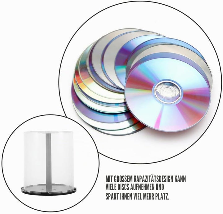 Zerodeko Cd-Aufbewahrungseimer 2Er-Set Transparenter Dvd-Halter Mit Staubschutz Kompakter Plastik Cd
