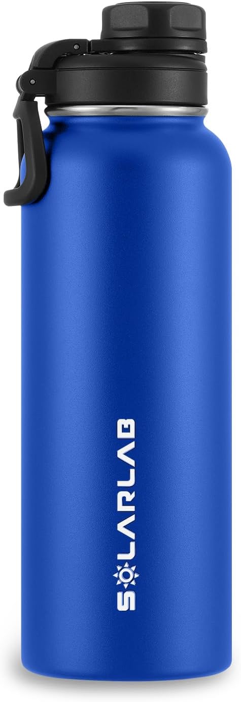 SOLARLAB Trinkflasche edelstahl - Thermoflasche Isolierflasche Thermoskanne 1l für heisse und kalte