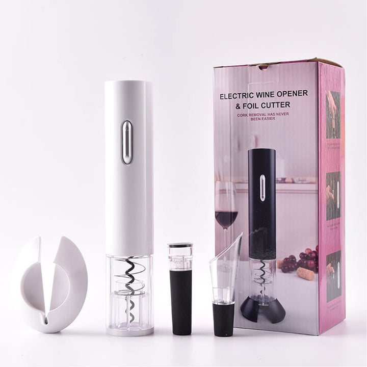 Elektrische Flaschenöffner Set Wein,ABS Korkenzieher Flaschenöffner Geschenk für Senioren (weiss), W