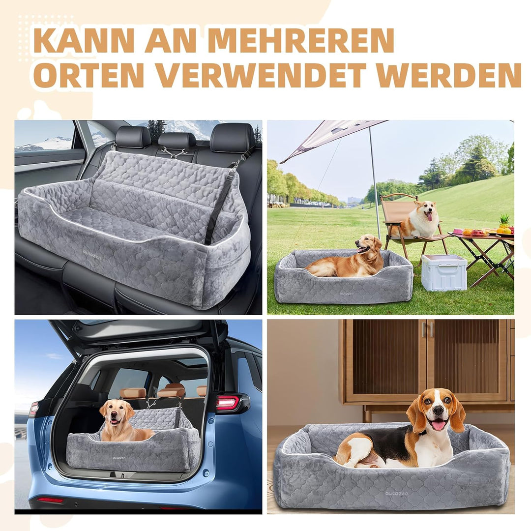 Hunde Autositz für mittlerer grosse Hunde, Abnehmbarer waschbarer Hundesitz Auto, Hundebett Auto für
