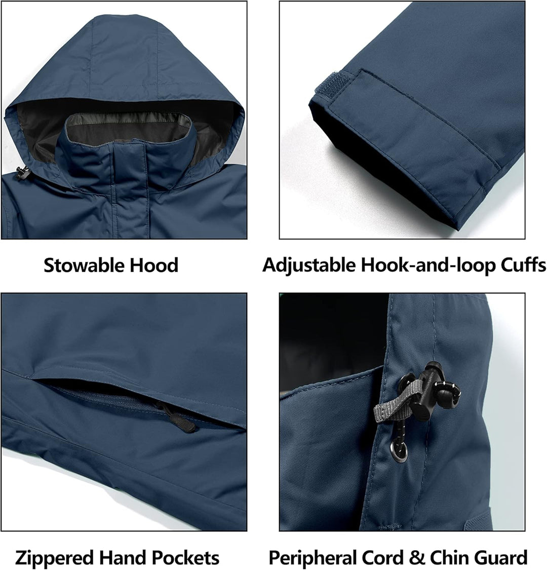 Little Donkey Andy Damen wasserdichte Regenjacke Leichte atmungsaktivem Regenjacke für Outdoor-Windb