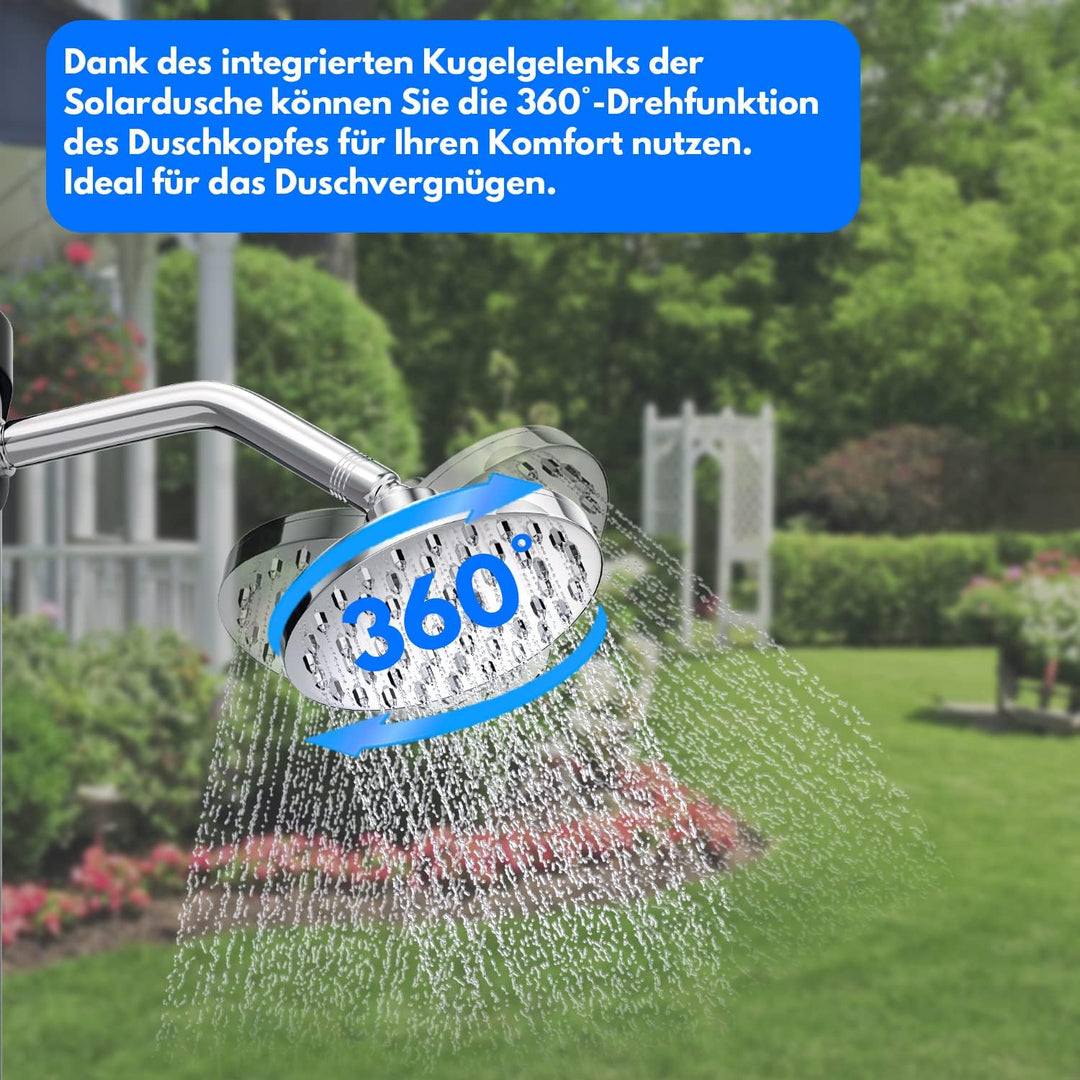 Solardusche 20L Solar Gartendusche warmes Wasser Bis Zu 60°C Ohne Stromanschluss Pooldusche Camping