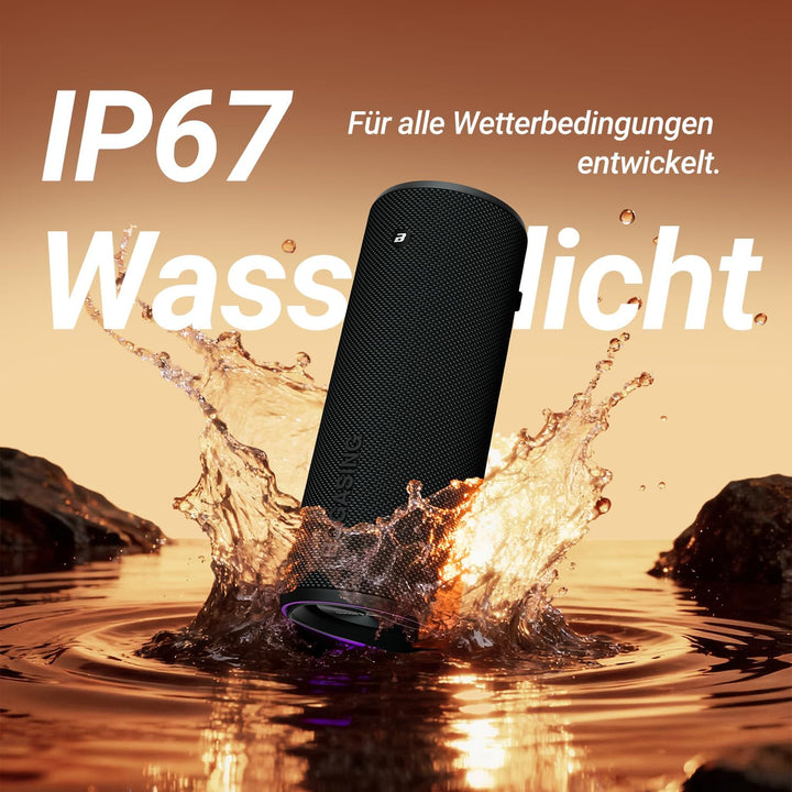 BOGASING Space M200 Bluetooth Lautsprecher mit 50W Dynamischem Klang Rot, Rot