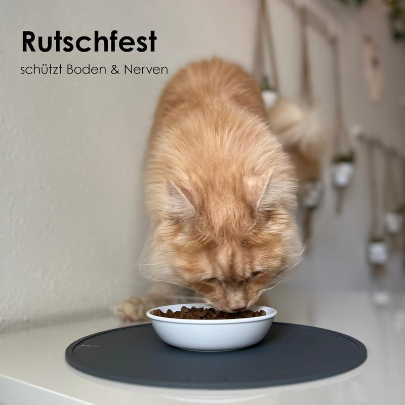 LucyBalu® Napfunterlage für Katzen | Katzenmatte für Wasser- & Futternapf | Silikonmatte als rutschf