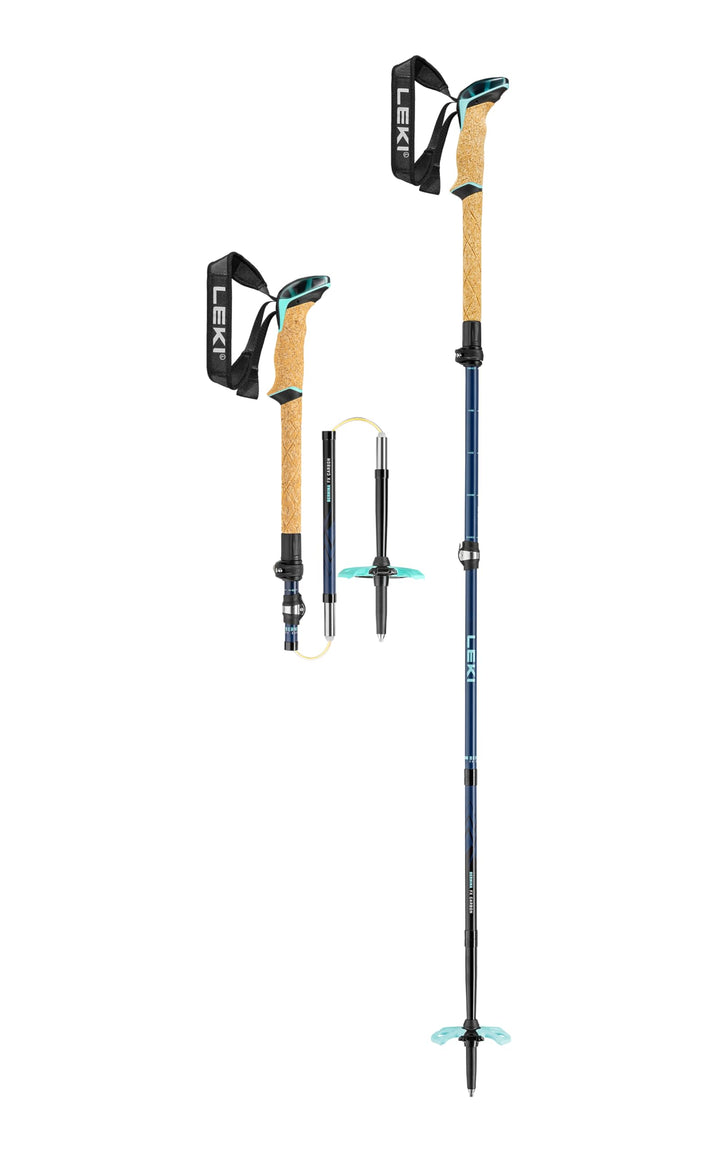 LEKI Damen Bernina FX Carbon Skistöcke midnight blue-darkblue-mint 100-120cm, midnight blue-darkblue