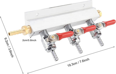 Wifehelper 3 Wege CO2 Gasverteiler Verteiler Langlebig Rostfreier Bierfass-Dosierspender mehrere
