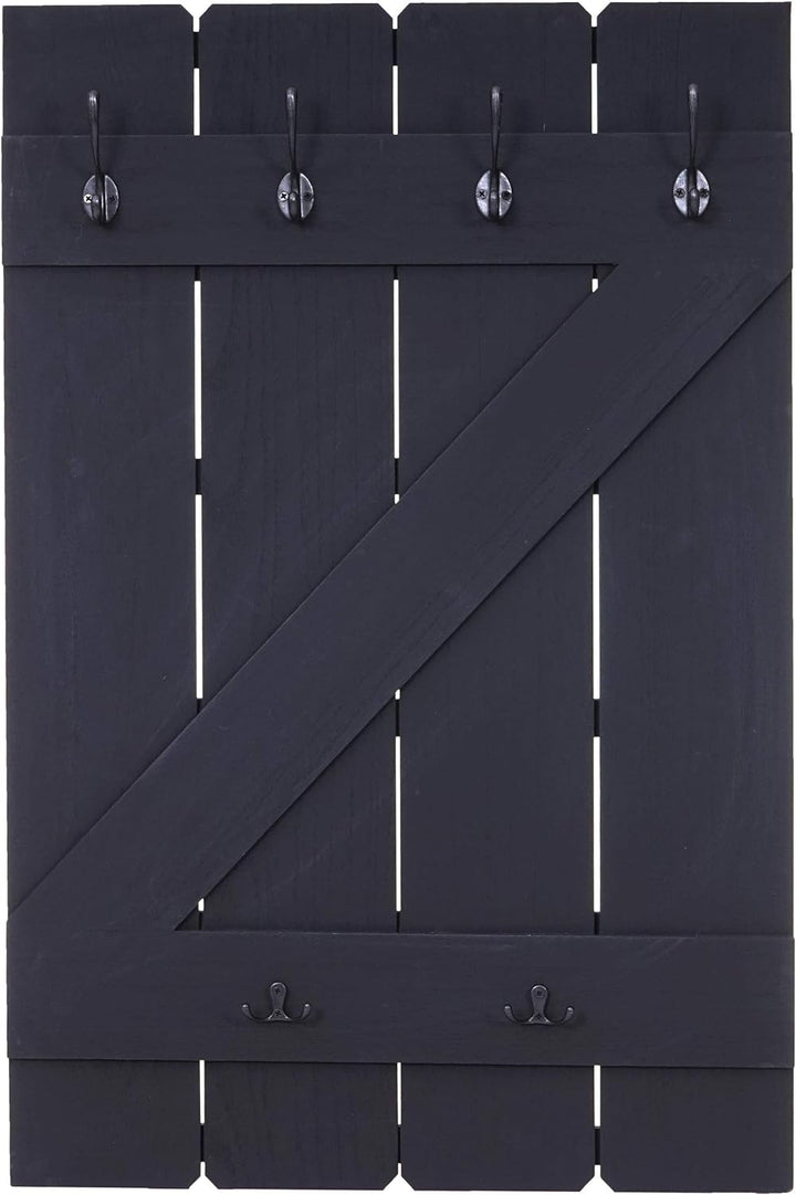 Mendler Tassenhalter HWC-D13, Hängeregal Tassenbrett Wandboard, 6 Haken 91x60cm - dunkelgrau Dunkelg