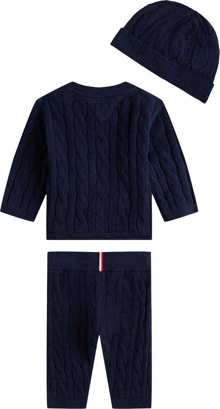 Tommy Hilfiger Unisex Baby Cable Set Pant + Top W/Beanie Kn0kn02160 Other Apparel Sets (3er Pack) 18