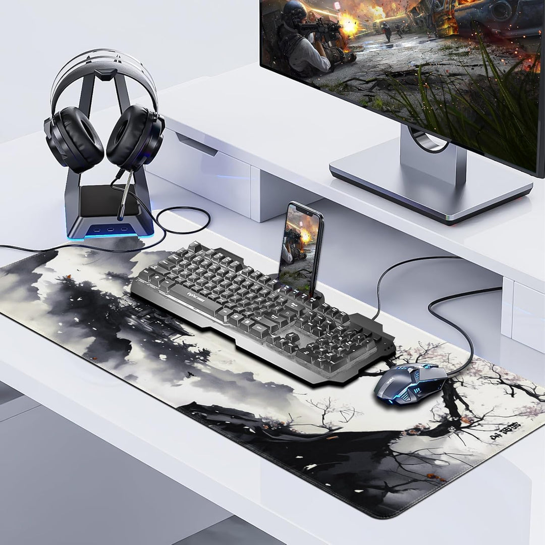 Mauspad XXL,600x1400mm Gross Mauspad Gaming Mausmatte mit Rutschfester Gummibasis,Präzise Verfolgung