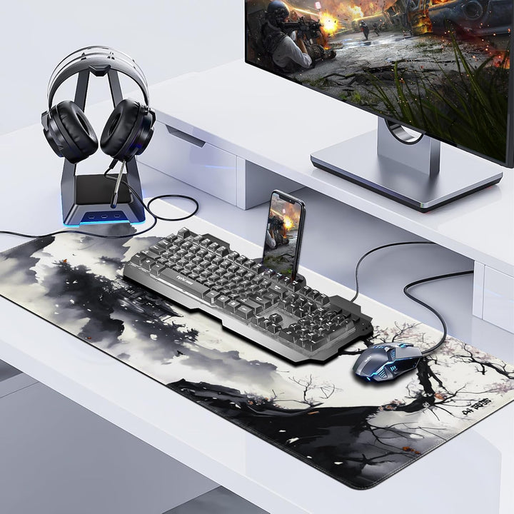 Mauspad XXL,600x1400mm Gross Mauspad Gaming Mausmatte mit Rutschfester Gummibasis,Präzise Verfolgung
