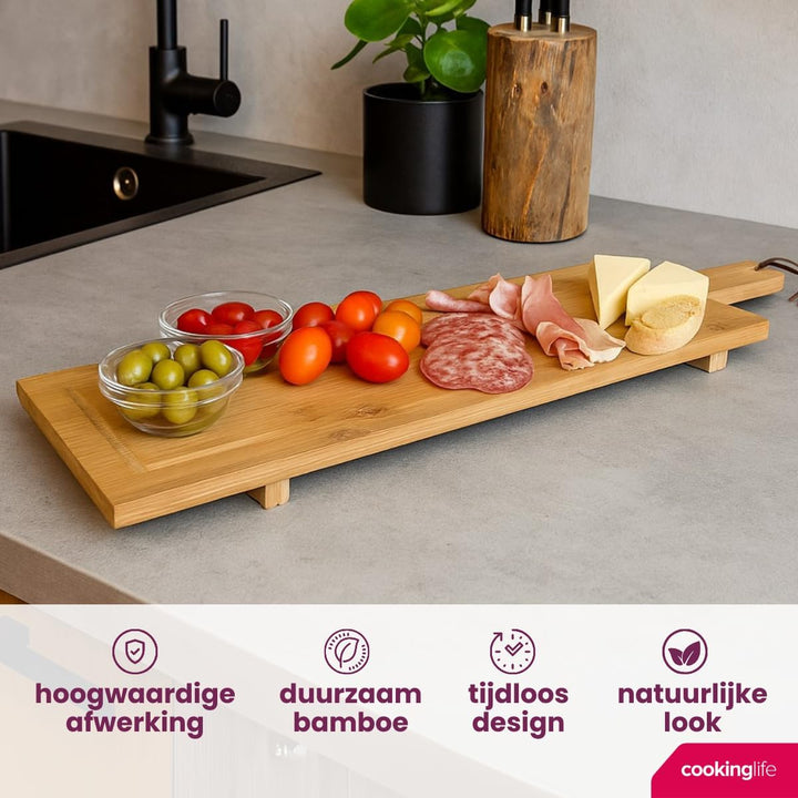 Cookinglife Servierbrett XL - Bambus - 88 x 26 cm, 88 x 26 cm
