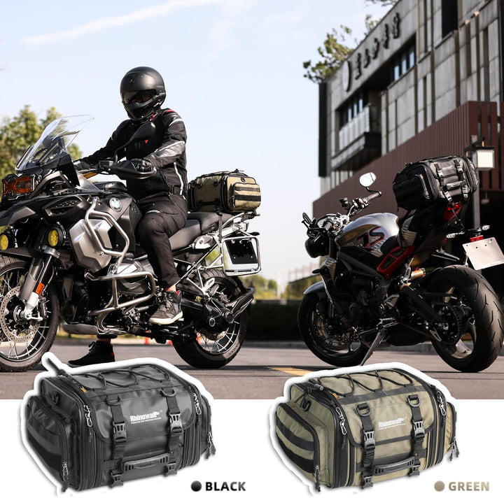 Rhinowalk Motorrad Sitztaschen 19-26L Wasserdicht Motor Rücksitztasche Gepäcktasche Hecktasche Erwei