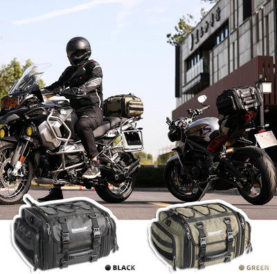 Rhinowalk Motorrad Sitztaschen 19-26L Wasserdicht Motor Rücksitztasche Gepäcktasche Hecktasche Erwei
