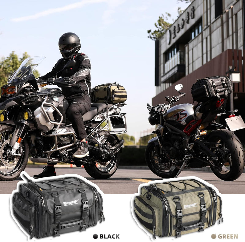 Rhinowalk Motorrad Sitztaschen 19-26L Wasserdicht Motor Rücksitztasche Gepäcktasche Hecktasche Erwei