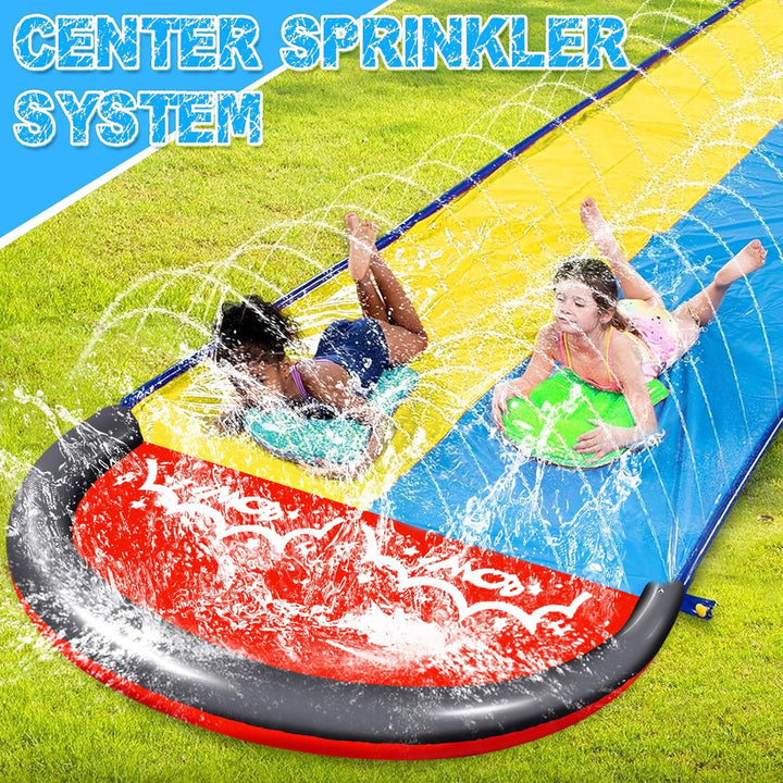 15.8 ft/480 cm Double Water Slide,Wasserrutsche Garten für Kinder,Lawn Water Slide with Sprinkler an
