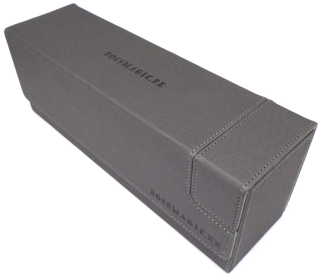 docsmagic.de Premium Magnetic Tray Long Box Silver Medium - Card Deck Storage - Kartenbox Aufbewahru