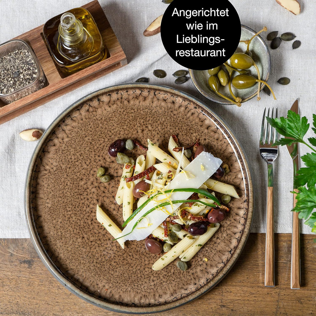 Moritz & Moritz 18-TLG Steinzeug Geschirr Set 6 Personen – Geschirrset 6 Personen aus je 6 Dinner Te