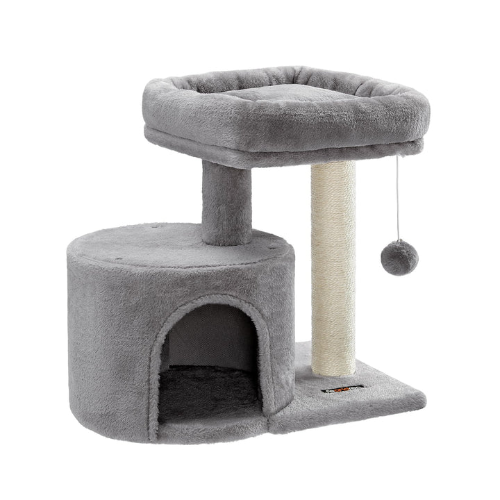 Feandrea Kratzbaum klein, Katzenbaum mit Sisalstamm, Katzenkratzbaum mit gepolsterter Plattforme, fü