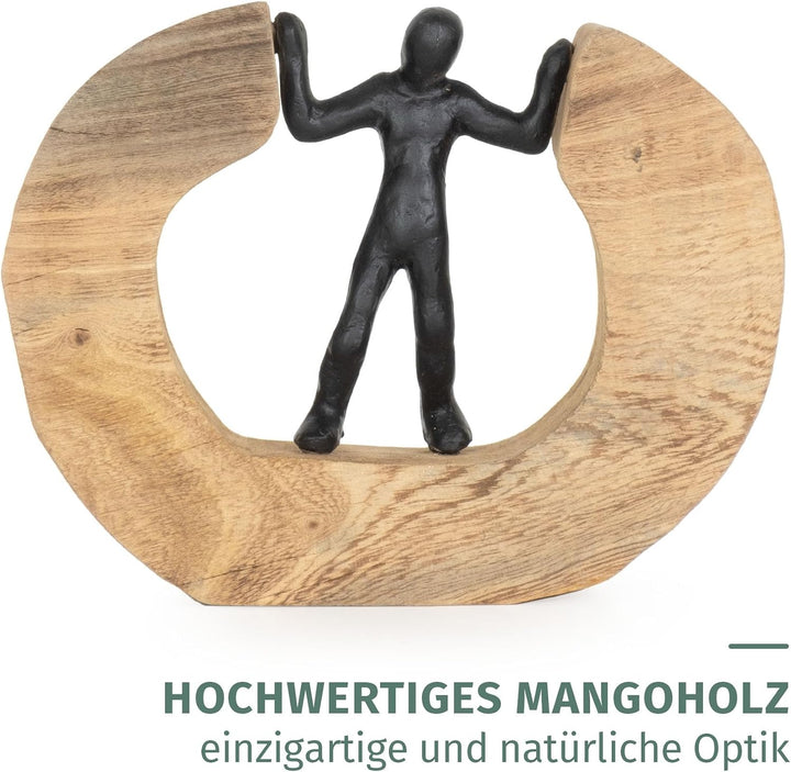 Moritz Skulptur I Streitschlichter I 22 x 7 x 17,5 cm I Holzdeko I Skulpturen Deko I Modern I Wohnzi