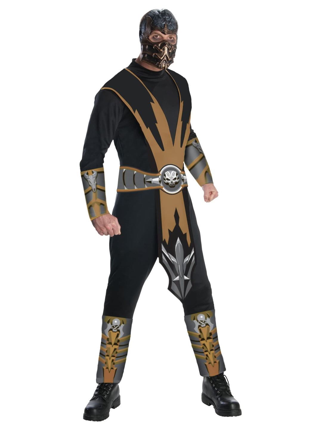 Rubie's Offizielles Mortal Kombat Skorpion, Erwachsenenkostüm – Grösse L L Schwarz, L Schwarz