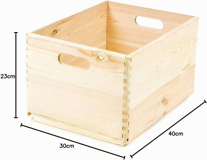Compactor Aufbewahrungsbox Helles Holz 40 x 30 x H.23 cm RAN6476, 40 x 30 x H.23 cm
