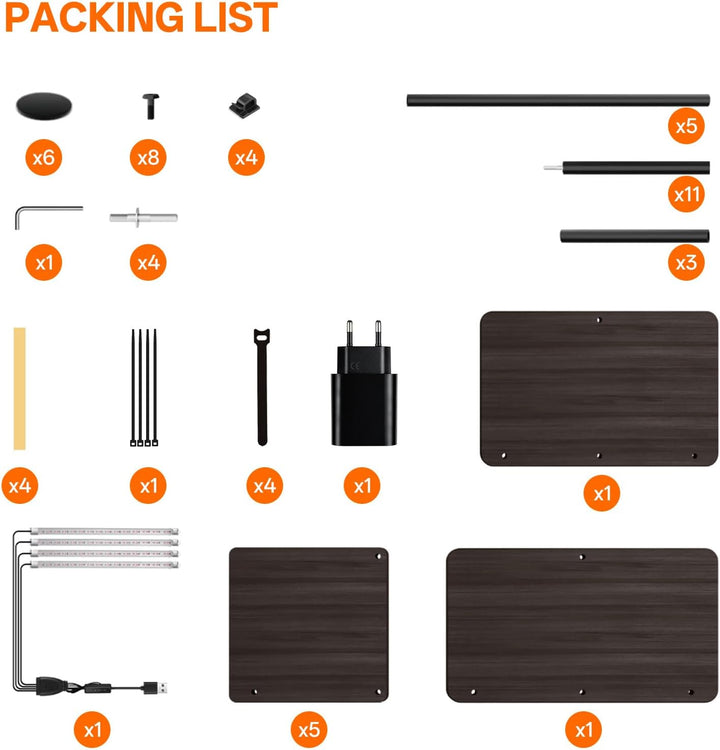 Bstrip Pflanzenregal mit Wachstumslicht, 135cm Blumenregal Indoor