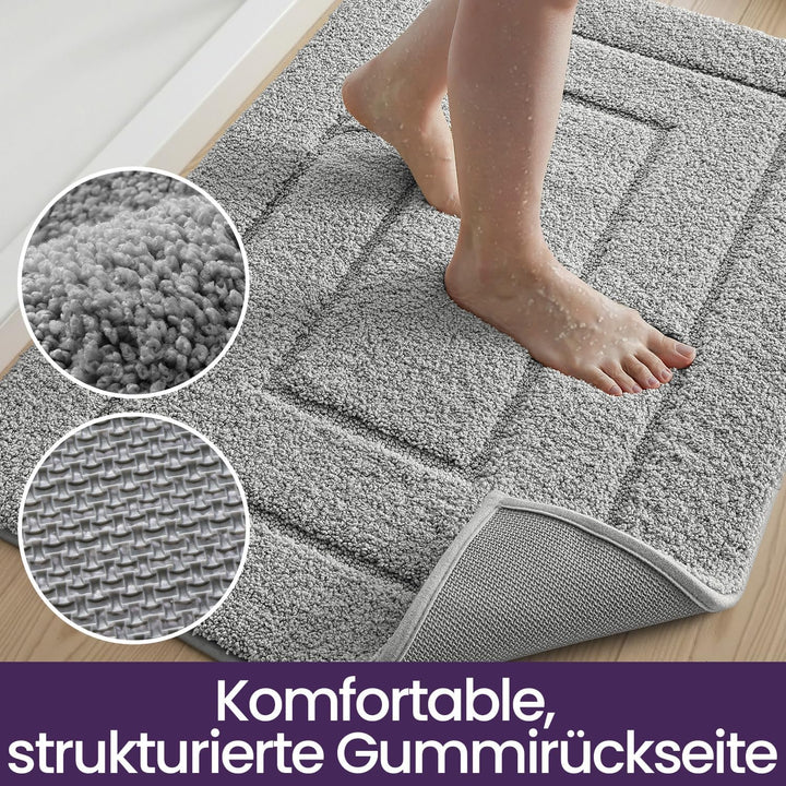 DEXI Badteppich rutschfeste,weicher Badezimmerteppich Wasserabsorbierend Badematte maschinenwaschbar