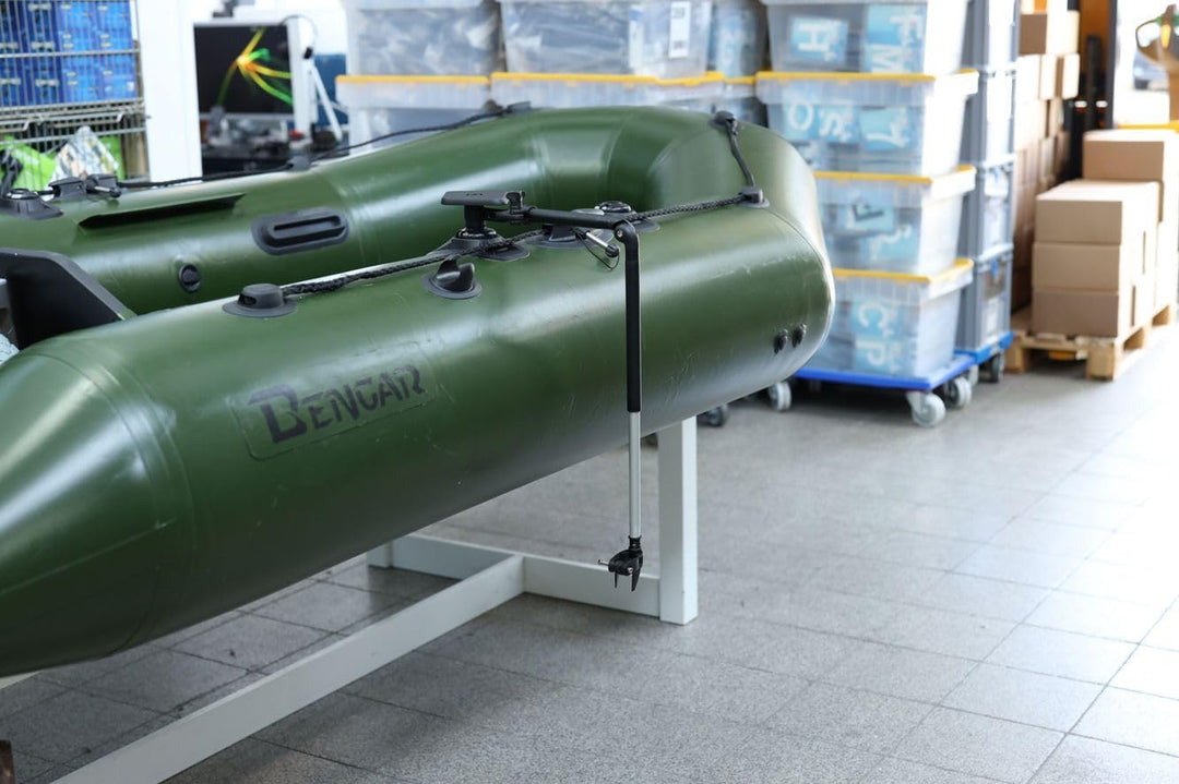 Railblaza kompatible Echolothalterung mit Teleskop Geberstange und Plattform, Farbe:schwarz, Schwarz