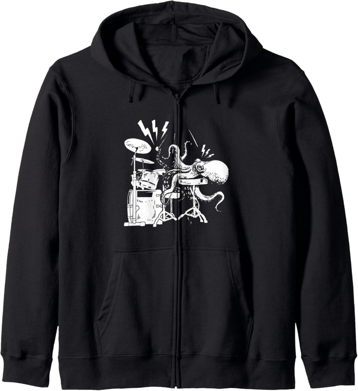 Oktopus am Schlagzeug Geschenk für Schlagzeuger Kapuzenjacke