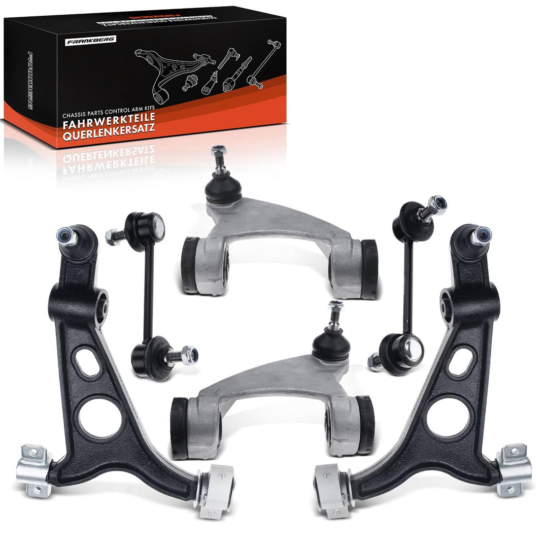Frankberg 4x Querlenker + 2x Koppelstange Vorne Links Rechts Kompatibel mit 147 937 1.6L-3.2L 2001-2